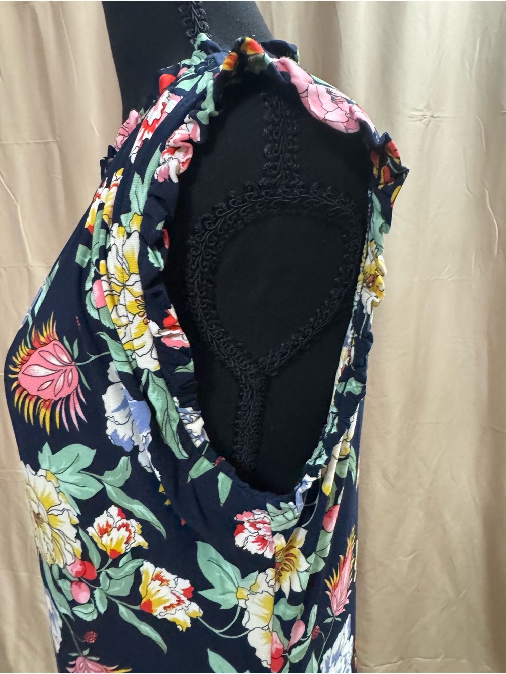 Tommy Hilfiger Navy Floral Ruffle Dress Size 10 NWT MSRP $99 - Picture 6 of 8